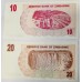 ZIMBABWE 2007 . TEN 10 and TWENTY 20 DOLLARS BANKNOTES
